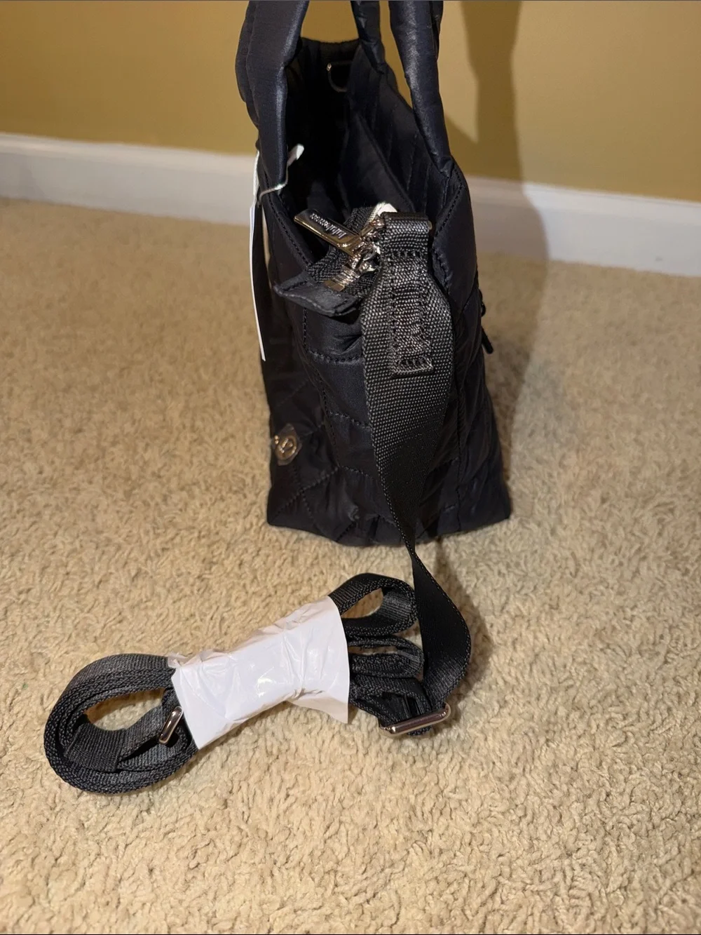 lululemon athletica Quilted Black Puffer Tote